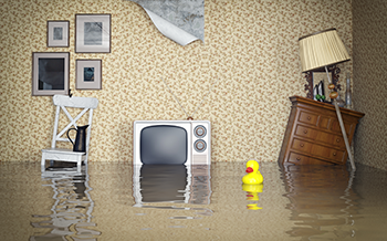 flooding in home concept