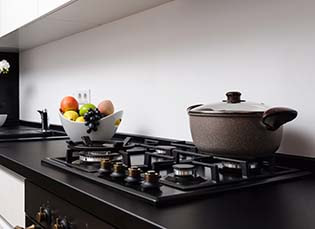 Modern gas stove cooktop