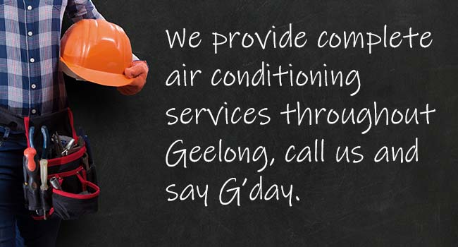 Plumber with text on the background regarding air conditioning services